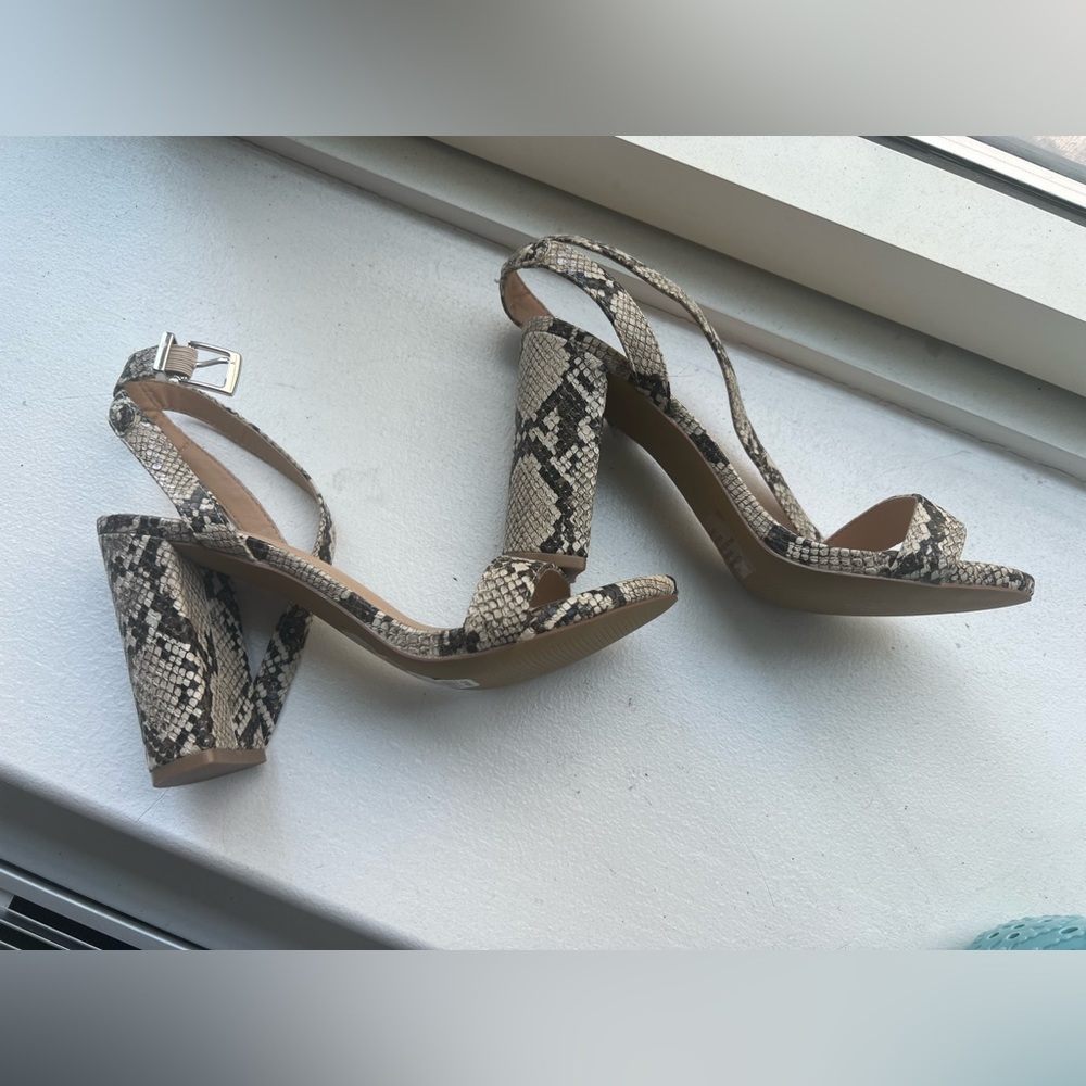 Brand new Express Faux Snakeskin Sandals/Heels